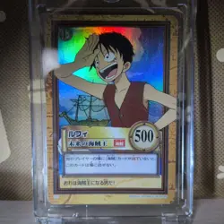 One Piece Carddass Hyper Battle C01 Luffy Foil 1999 Japanese Bandai Vintage VG - Image 1