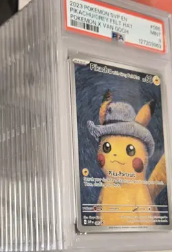 PSA 9 Van Gogh Pikachu with Grey Felt Hat SVP EN 085 Black Star Pokemon Card - Image 1