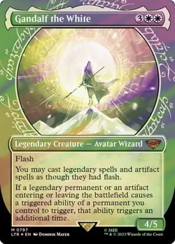 MTG GANDALF THE WHITE SURGE FOIL SHOWCASE The Lord of the Rings NM - Image 1