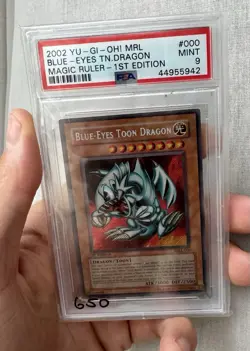 PSA 9 Blues Eyes Toon Dragon ~ 2002 1st Edition English ~ Magic Ruler Yu-Gi-Oh 0 - Image 1