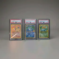 Pokemon Cards TCG 2002 Charizard 2021 Blastoise 2021 Venusaur Mint 9 3 Cards PSA - Image 1