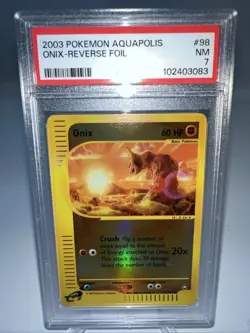 PSA 7 NM Onix 98/147 Aquapolis Pokemon Card 598 Reverse Foil - Image 1