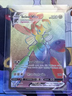 Pokemon TCG Scizor VMAX Darkness Ablaze Rainbow Rare Card 193/189 - Image 1