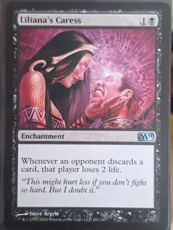 MTG Magic the Gathering Liliana's Caress Magic 2011 #103 LP In Top Loader - Image 1