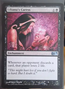 MTG Magic the Gathering Liliana's Caress Magic 2011 #103 LP In Top Loader - Image 2