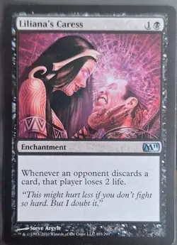 MTG Magic the Gathering Liliana's Caress Magic 2011 #103 LP In Top Loader - Image 3