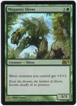 Megantic Sliver M14 Core Set 2014 FOIL Green Rare Creature MTG NM AZ2 - Image 1