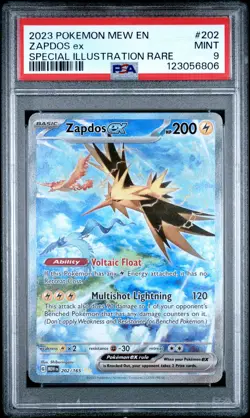 2023 POKEMON MEW EN-151 SPECIAL ILLUSTRATION RARE #202 ZAPDOS EX PSA 9 - Image 1