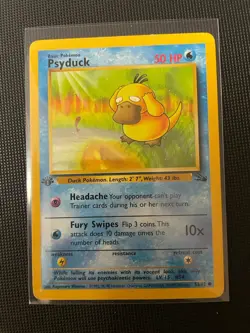 Pokemon Psyduck 1st Edition Fossil Regular Card 53/62 LP - Image 1