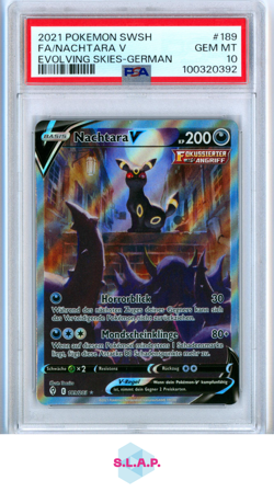 FA/NACHTARA V EVOLVING SKIES-GER POKEMON SWSH EVOLVING SKIES 2021 189 PSA 10 - Image 1