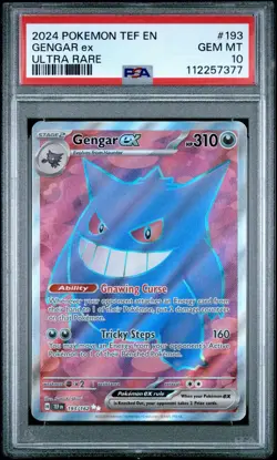 Pokemon Gengar EX TCG Scarlet Violet Temporal Forces 193/162 PSA 10 - Image 1