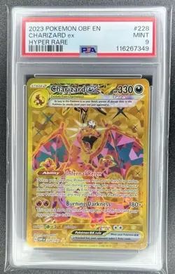 PSA 9 MINT Charizard ex 228/197 Obsidian Flames Gold Hyper Rare Pokemon - Image 1