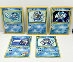 Vintage Pokemon Base Set Poliwag Poliwhirl Poliwrath Lot WOTC English & Japanese - Image 1
