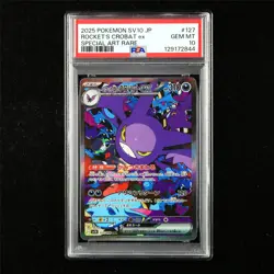 PSA 10 GEM MT 2025 Pokemon JPN Rocket's Crobat ex 127/098 SAR - Image 1