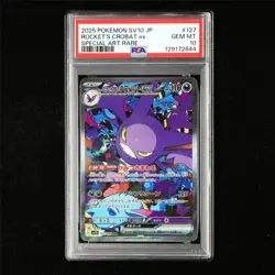 PSA 10 GEM MT 2025 Pokemon JPN Rocket's Crobat ex 127/098 SAR - Image 2