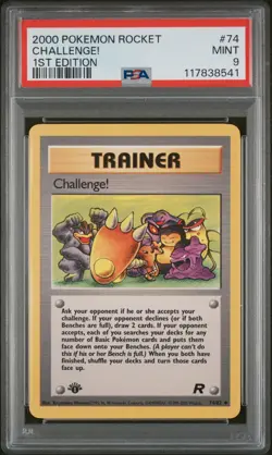 2000 Pokemon Rocket Challenge! #74 MINT PSA 9 1st Edition - Image 1