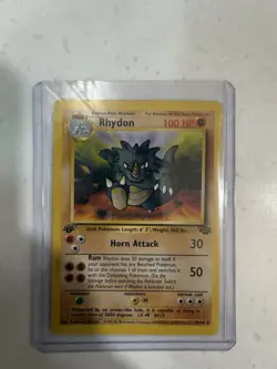 Pokemon TCG Rhydon Jungle 1st Edition 45/64 Uncommon 100 HP Stage 1 1999 - Image 1
