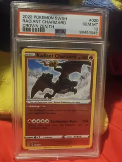 Pokemon TCG Radiant Charizard Crown Zenith 020/159 Radiant Rare Holo PSA 10 2023 - Image 1