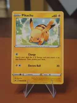 Pikachu - 065/202 - Pokemon SWSH01: Sword & Shield Base Set Common Non Holo NM - Image 1