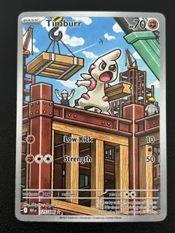 Timburr 125/086 Illustration Rare Black Bolt Pokemon TCG - NM - Image 1