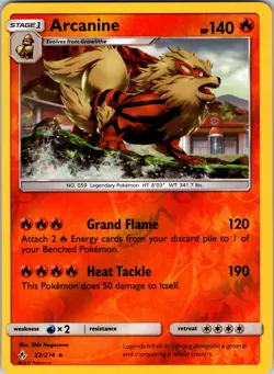 Arcanine 22/214 SM - Unbroken Bonds Pokemon NM Reverse Holo - Image 1