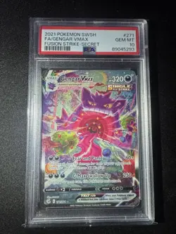 Pokemon 2021 Gengar VMAX 271/264 Alt Art Fusion Strike GEM MINT PSA 10 - Image 1