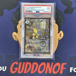 PSA 9 MINT 2023 Pokemon Mew EN-151 ALAKAZAM EX #201 Special Illustration Rare - Image 1