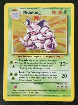 Nidoking Holo 11/102 Base Set Pokemon Vintage WOTC NM - Image 1