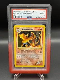 PSA 9 BLAINE 'S CHARIZARD 2000 POKEMON GYM CHALLENGE HOLO #2 WOTC - Image 1