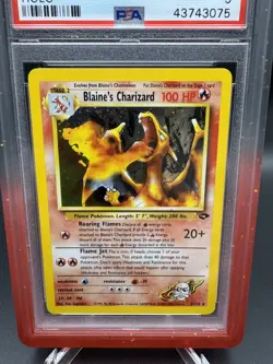 PSA 9 BLAINE 'S CHARIZARD 2000 POKEMON GYM CHALLENGE HOLO #2 WOTC - Image 2