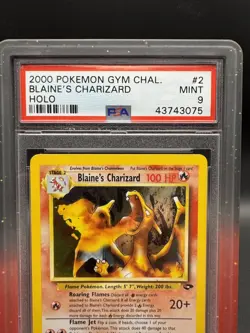 PSA 9 BLAINE 'S CHARIZARD 2000 POKEMON GYM CHALLENGE HOLO #2 WOTC - Image 3