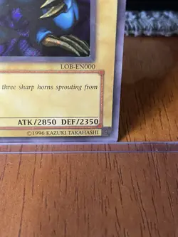 Yugioh! TCG Tri-Horned Dragon LOB-EN000 Secret Rare Unlimited - NM - Image 5