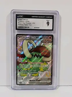 CGC 9 Great Tusk Ex Black Star Promo 72 Paldean Fates 2024 Pokemon Card Mint - Image 2