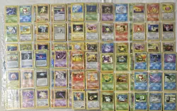 Pokemon TCG Vintage WotC Commons Uncommons Lot Of Cards In (13) Binder Pages - Image 1