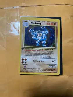 Pokemon TCG Machamp Base Set Holo Rare Card 8/102 1st Edition - Image 1