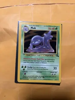 Pokemon TCG Muk Fossil Holo Rare Card 13/62 1999 Edition - Image 1