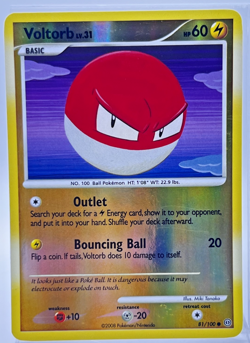 Voltorb 81/100 Reverse Holo Pokemon Card Stormfront 2008 LP - Image 1
