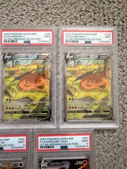 2022 Charizard V SWSH260 VMAX 261 VSTAR 262 Psa 9 Lot of 7 PROMO Pokemon Cards - Image 3