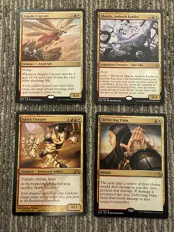 Magic The Gathering MTG 4 Rare Cards Deflecting Palm Spark Trooper Munda Angelic - Image 1