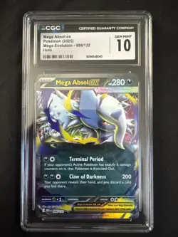 CGC 10 Mega Absol ex 086/132 Holo Mega Evolution Pokemon Card - Image 2
