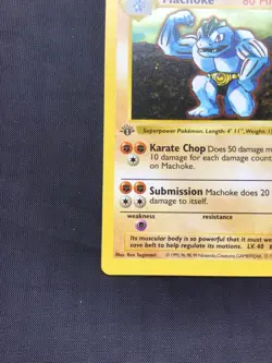 Pokemon Cards: Base Set 1st Edition Uncommon: Machoke 34/102 - Image 5