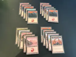 Old Border Basic Lands Mountains MTG Lot x20 (MP-LP) - Image 1