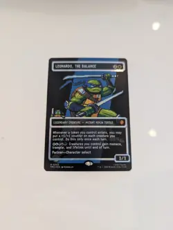MTG Leonardo, the Balance 0083 Borderless Surge Pixel Foil TMT TMNT in Hand - Image 1