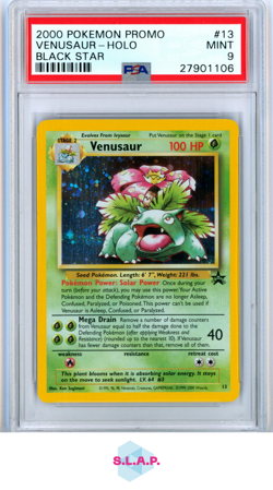 VENUSAUR-HOLO BLACK STAR POKEMON PROMO BLACK STAR 2000 13 PSA 9 - Image 1
