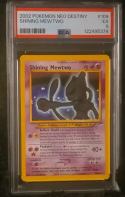 Pokemon Shining Mewtwo Neo Destiny Secret Rare Holo 109/105 PSA 5 Unlimited - Image 1