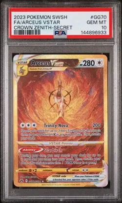 2023 Pokemon Sword & Shield Crown Zenith Arceus Vstar GG70 Gem Mint PSA 10 - Image 1