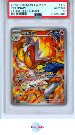INFERNAPE ILLUSTRATION RARE POKEMON TWM EN-TWILIGHT MASQUERADE 2024 173 PSA 10 - Image 1