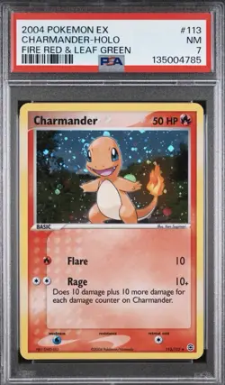 2002 Charmander 113/112 Fire Red & Leaf Green Holo Secret Rare PSA 7 Pokemon TCG - Image 1