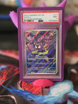 Pokemon PSA 9 Mint Gastly Illustration Rare 177/162 Temporal Forces - Image 1