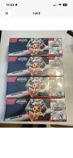 LOT OF 4- Pokemon Prismatic Evolutions Surprise Box & Booster Bundle Sams Club - Image 1